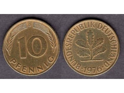 NĚMECKO. 10 pfennig 1976/D.