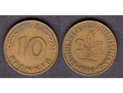 NĚMECKO. 10 pfennig 1966/F.