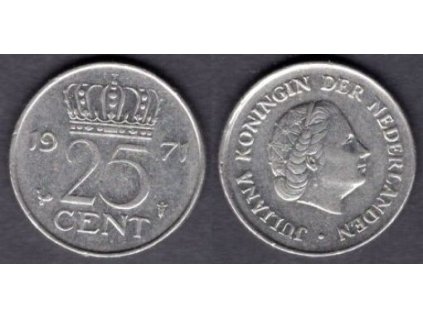 NIZOZEMÍ. 25 cents 1971.