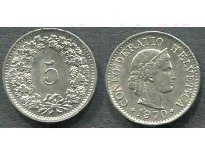 ŠVÝCARSKO. 5 Rappen 1970. KM-26