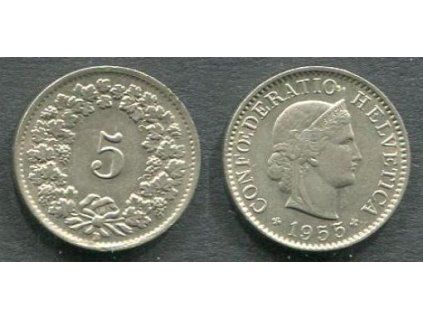 ŠVÝCARSKO. 5 Rappen 1955. KM-26