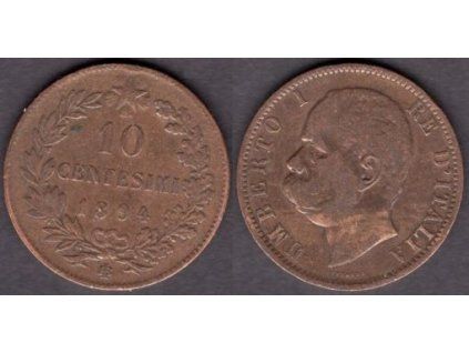 ITÁLIE. 10 centesimi 1894/IB