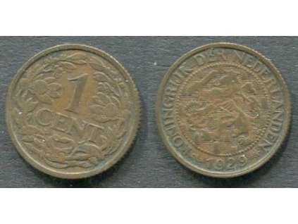 NIZOZEMÍ. 1 cent 1929. KM-152