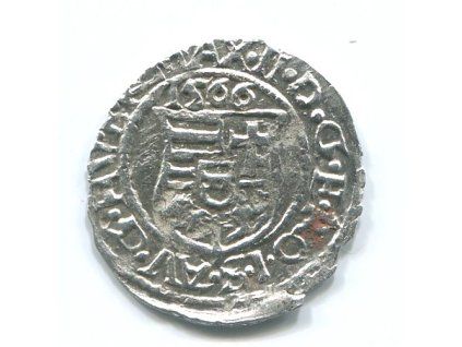 UHRY. Maxmilian II. Denár 1566/KB.