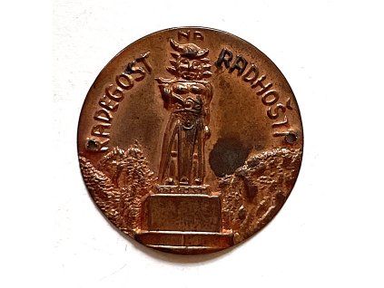 RADEGOST na Radhošti. Štítek na hůl.