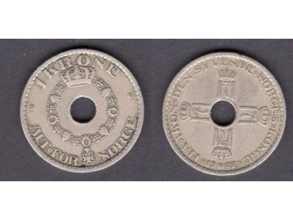 NORSKO. 1 krone 1927. KM-385