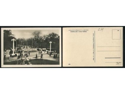 FRANTIŠKOVY LÁZNĚ. Lázeňský park s novou fontánou.