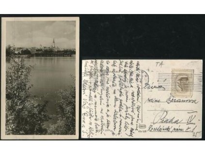 TÁBOR. Pohled od středověké přehrady Jordán z r. 1492