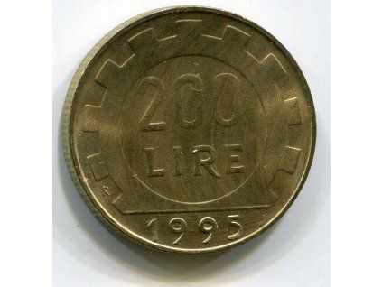 ITÁLIE. 200 lire 1995.