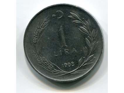 TURECKO. 1 lira 1968. KM-889a.2