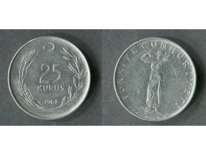 TURECKO. 25 kurus 1968. KM-892.3