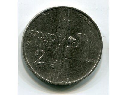 ITÁLIE. 2 lire 1924. KM-63