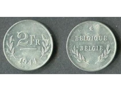 BELGIE. 2 francs 1944. KM-133