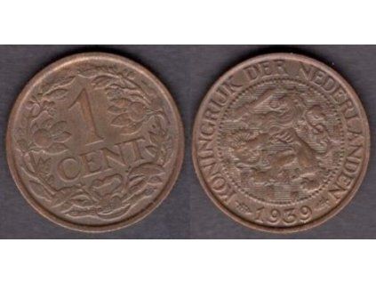NIZOZEMÍ. 1 cent 1939. KM-152