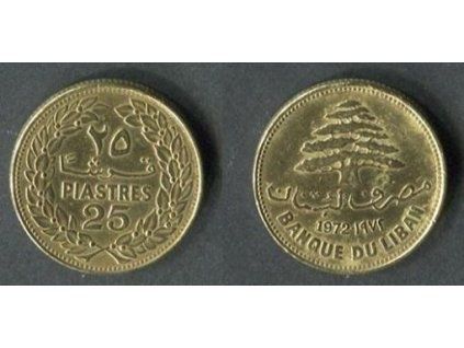 LIBANON. 25 piastres 1972. KM-27.1