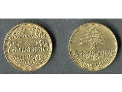 LIBANON. 25 piastres 1961. KM-16.2