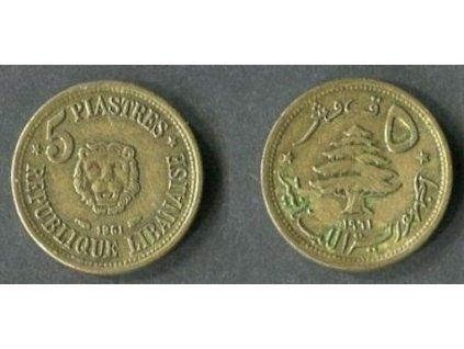 LIBANON. 5 piastres 1961. KM-21
