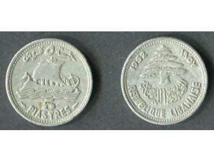 LIBANON. 5 piastres 1952. KM-14