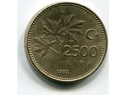 TURECKO. 2500 lira 1992. KM-1015