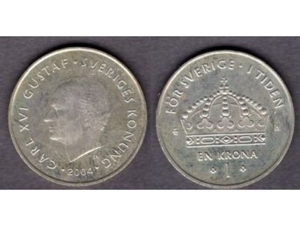 ŠVÉDSKO. 1 krona 2004. KM-894