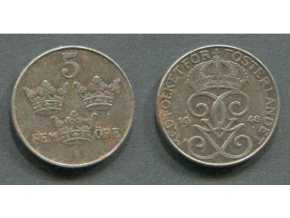ŠVÉDSKO. 5 öre 1948. KM-812