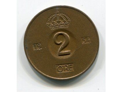 ŠVÉDSKO. 2 öre 1954. KM-821