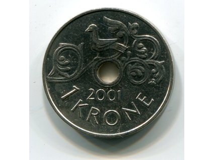 NORSKO. 1 krone 2001. KM-462