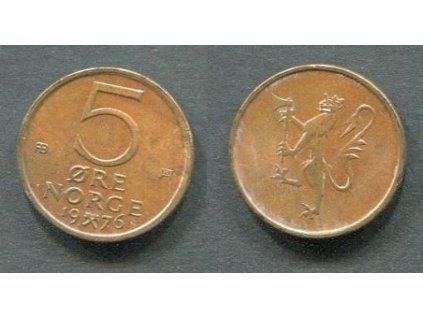 NORSKO. 5 öre 1976. KM-415