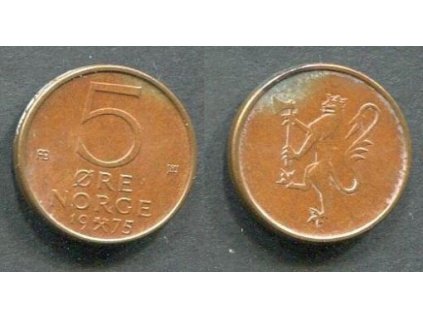 NORSKO. 5 öre 1975. KM-415