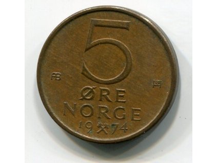 NORSKO. 5 öre 1974. KM-415