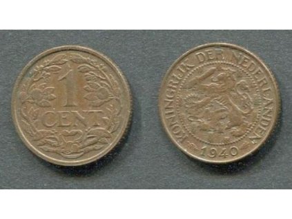 NIZOZEMÍ. 1 cent 1940. KM-152