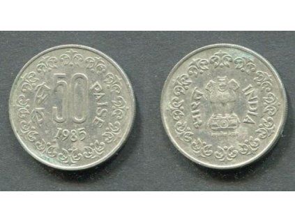 INDIE. 50 paise 1985, hvězda. KM-65