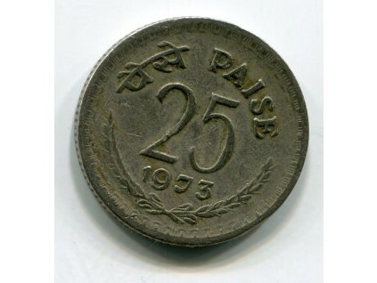 INDIE. 25 paise 1973, b.zn. KM-49.1