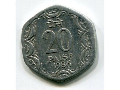INDIE. 20 paise 1986, diamant.