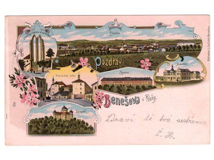 BENEŠOV u Prahy. 1900. Litografie.
