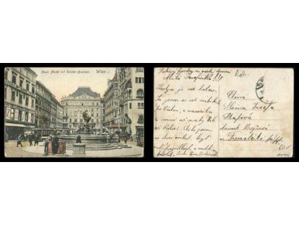 Neuer Markt s Donnerbrunnen. Vídeň.