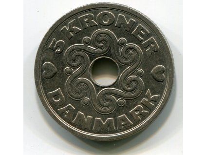 DÁNSKO. 5 kroner 1990. KM-869.1