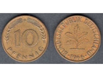 NĚMECKO. 10 pfennig 1966/G.