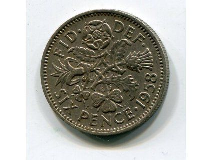 VELKÁ BRITÁNIE. 6 pence 1958. KM-903