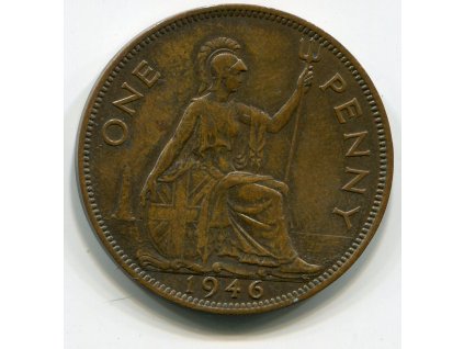 VELKÁ BRITÁNIE. 1 penny 1946. KM-845