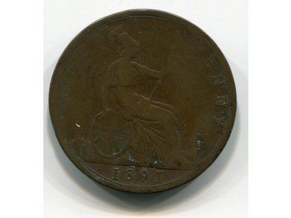 VELKÁ BRITÁNIE. 1 penny 1891.
