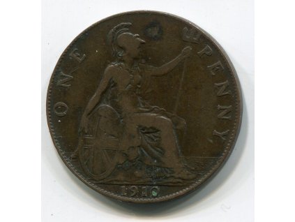 VELKÁ BRITÁNIE. 1 penny 1910. KM-794.1