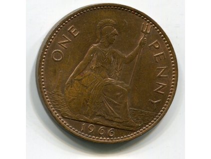 VELKÁ BRITÁNIE. 1 penny 1966. KM-897