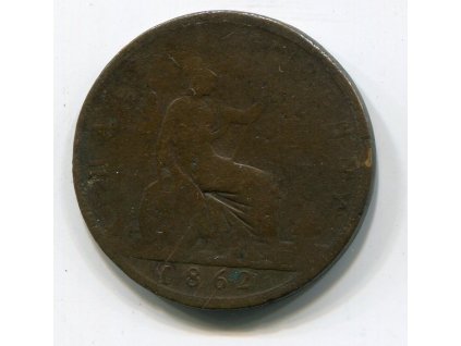 VELKÁ BRITÁNIE. 1/2 penny 1862. KM-748.2