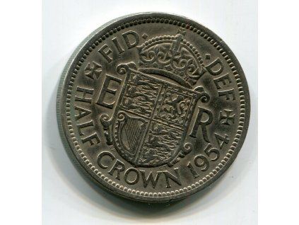 VELKÁ BRITÁNIE. 1/2 crown 1954.
