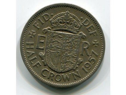 VELKÁ BRITÁNIE. 1/2 crown 1957. KM-907