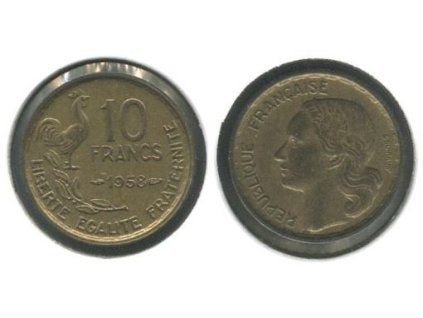 FRANCIE. 10 francs 1958. KM-915.1
