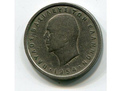 ŘECKO. 2 drachmes 1954. KM-82