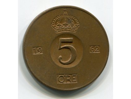 ŠVÉDSKO. 5 öre 1962. KM-822