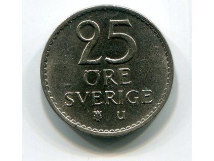 ŠVÉDSKO. 25 öre 1966. KM-836